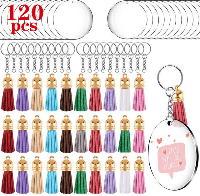 Wholesale 120pcs colorful acrylic combination set party diy keychain